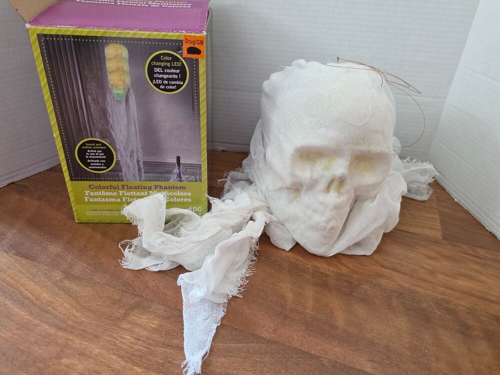 Colorful Floating Phantom Ghost Halloween Decor LED Light Sound Tested Working